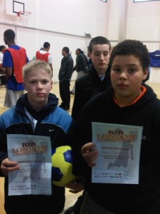 Wilson and Alfie showing off their certificates for taking part