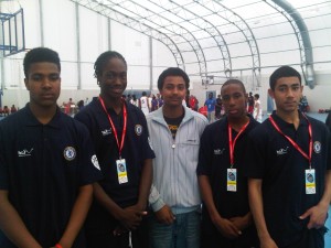 Team photo of the Hammersmith & Fulham Basketball team at the London Youth Games June 2010