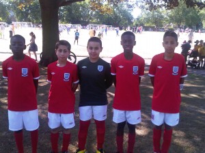 Saturday Club B Team.  Left to right - Shaquille Lewis, Mahmoud Al-Mesaouil, Ilias Pajoheshfar, Dominic Toussaint & Erick De Lima Almeida